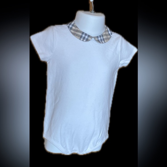🔥NWOT🔥BURBERRY NOVA CHECK Baby/Toddler S/S White Onsie👶18 months/2T🔥Unisex - Picture 3 of 12